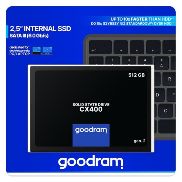 DYSK SSD GOODRAM 512GB Gen. 2 SATA III 2,5 CX400 DYSK SSD GOODRAM 512GB Gen. 2 SATA III 2,5 CX400