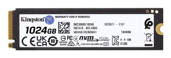 Dysk SSD Kingston KC3000 (1TB; M.2 2280; PCIe 4.0 x4 NVMe; SKC3000S/1024G)