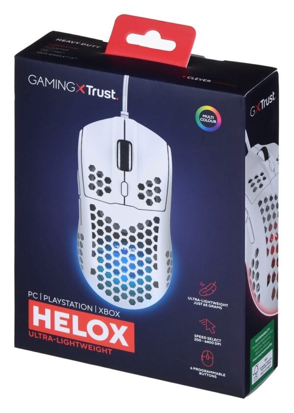 Mysz Gamingowa Trust GXT928W Helox biała (25389)