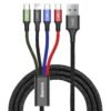 Zestaw kabli zasilający Baseus CA1T4-B01 (USB - Lightning, Micro USB, USB typu C ; 1,2m; kolor czarny) Zestaw kabli zasilający Baseus CA1T4-B01 (USB - Lightning, Micro USB, USB typu C ; 1,2m; kolor czarny)