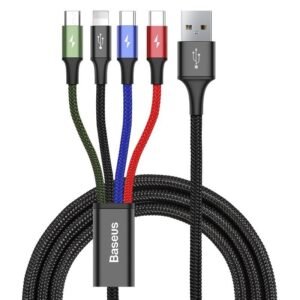 Zestaw kabli zasilający Baseus CA1T4-B01 (USB - Lightning, Micro USB, USB typu C ; 1,2m; kolor czarny) Zestaw kabli zasilający Baseus CA1T4-B01 (USB - Lightning, Micro USB, USB typu C ; 1,2m; kolor czarny)