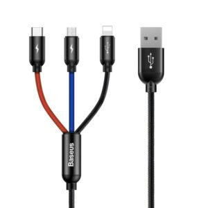 BASEUS KABEL USB 3W1 USB-C / LIGHTNING / MICRO 3A BASEUS KABEL USB 3W1 USB-C / LIGHTNING / MICRO 3A