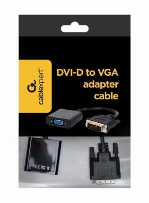 Adapter GEMBIRD A-DVID-VGAF-01 (DVI-D M - D-Sub (VGA) F; 0,20m; kolor czarny)