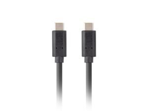 LANBERG KABEL USB-C M/M 3.2 GEN2 1M 10GB/S PD100W CA-CMCM-32CU-0010-BK LANBERG KABEL USB-C M/M 3.2 GEN2 1M 10GB/S PD100W CA-CMCM-32CU-0010-BK