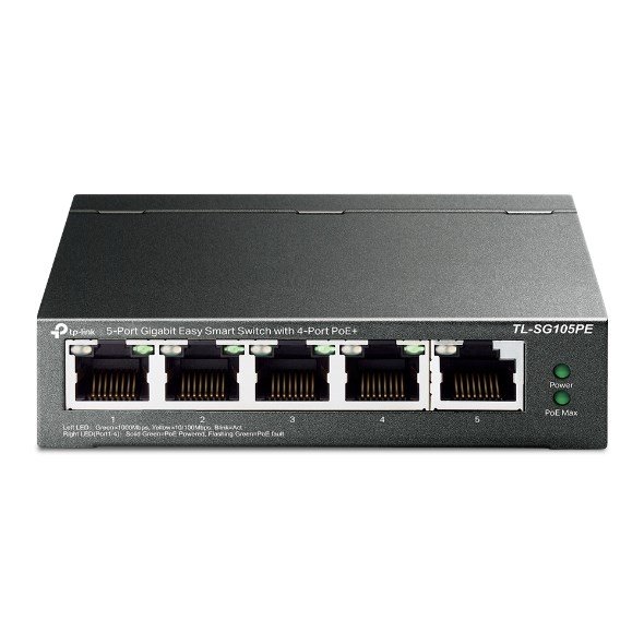 SWITCH TP-Link TL-SG105PE, 5 portów RJ45 10/100/1000 Mb/s, 4 porty PoE+ SWITCH TP-Link TL-SG105PE, 5 portów RJ45 10/100/1000 Mb/s, 4 porty PoE+