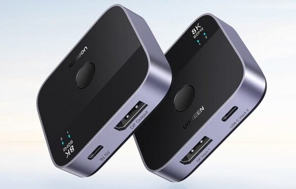 Switch Ugreen DisplayPort/USB-C do USB-C - szary