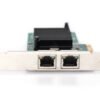 DIGITUS KARTA SIECIOWA PCIE PRZEWODOWA 2X RJ45 GIGABIT 10/100/1000MBPS LOW PROFILE DN-10132