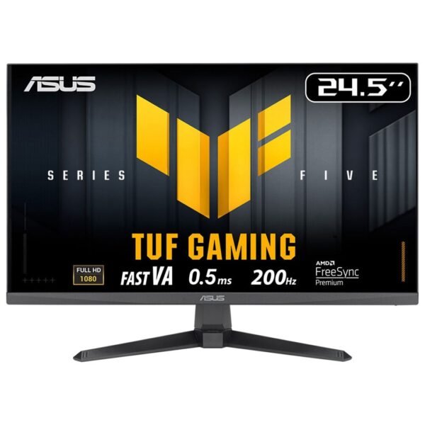 ASUS TUF Gaming Series 5 - VG257Q5A Gaming Monitor – 24.5-inch, Full HD(1920x1080), 200Hz, ELMB SYNC, 0.5ms GTG (min.), Stereo speaker, DisplayWidget Center, Gaming AI, FreeSync Premium