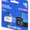 Karta pamięci z adapterem i czytnikiem kart GoodRam All in one M1A4-0160R12 (16GB; Class 10; Adapter, Czytnik kart MicroSDHC, Karta pamięci)