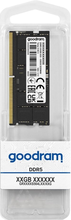 GOODRAM SODIMM DDR5 8GB 5600MHz CL46 RETAIL GOODRAM SODIMM DDR5 8GB 5600MHz CL46 RETAIL