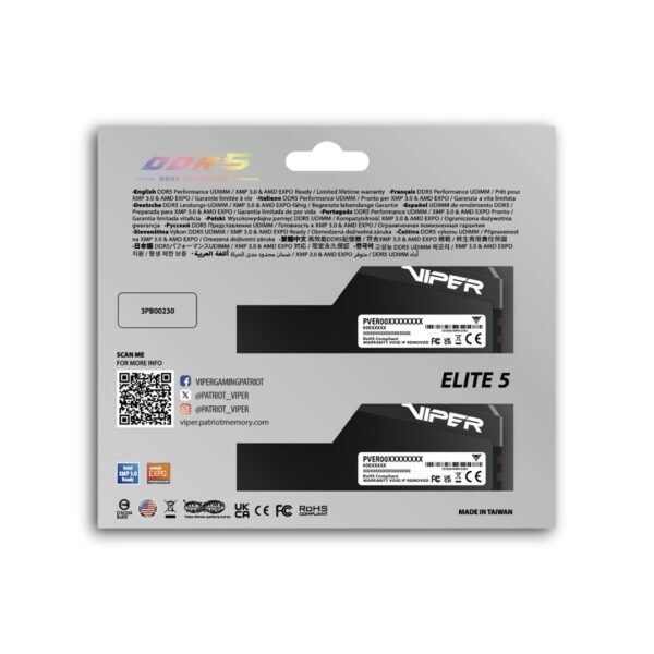 Patriot Viper Elite 5 Ultra DDR5 2x48GB 6400MHz CL32 Black