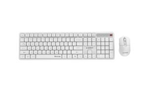 GEMBIRD BEZPRZEWODOWY ZESTAW KLAWIATURY + MYSZ SILENT KEY PRO BUSINESS, BIAŁY, UKŁAD US