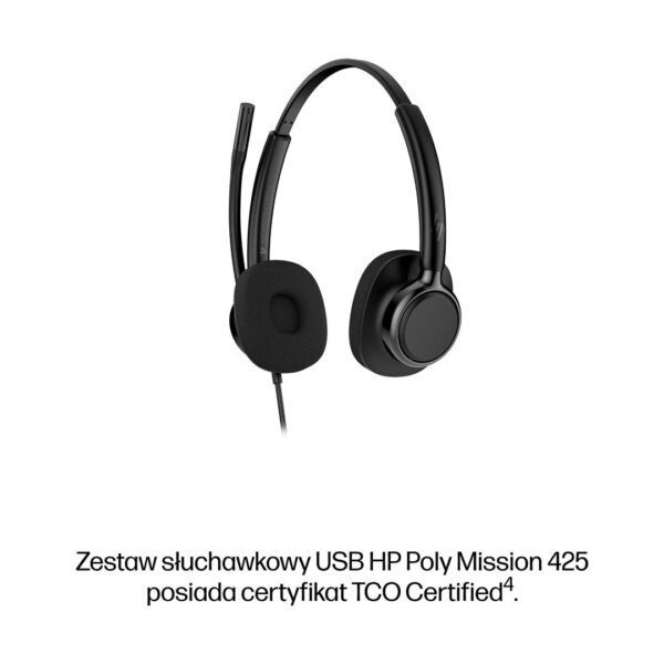 Słuchawki przewodowe HP Poly Mission 425 Stereo USB Wired Headset Classic Słuchawki przewodowe HP Poly Mission 425 Stereo USB Wired Headset Classic