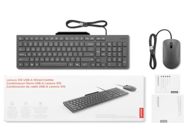 Zestaw klawiatura i mysz przewodowe Lenovo 310 USB-A Wired Combo (US English) Zestaw klawiatura i mysz przewodowe Lenovo 310 USB-A Wired Combo (US English)