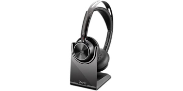 POLY Zestaw słuchawkowy Voyager Focus 2 z certyfikatem Microsoft Teams USB-C-C + przejściówka USB-C/A + podstawka ładująca /Retail