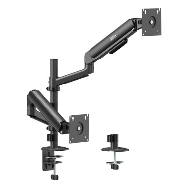 ERGO OFFICE UCHWYT / WIESZAK NA 2 MONITORY, SPRĘŻYNA GAZOWA, 17"-32", 1-10KG, CZARNY MAT, ER-692 B